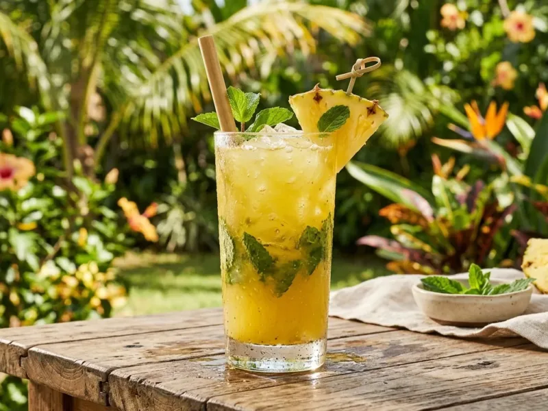 Suco Natural de Abacaxi com Hortelã: Refrescante, Fácil e Saboroso
