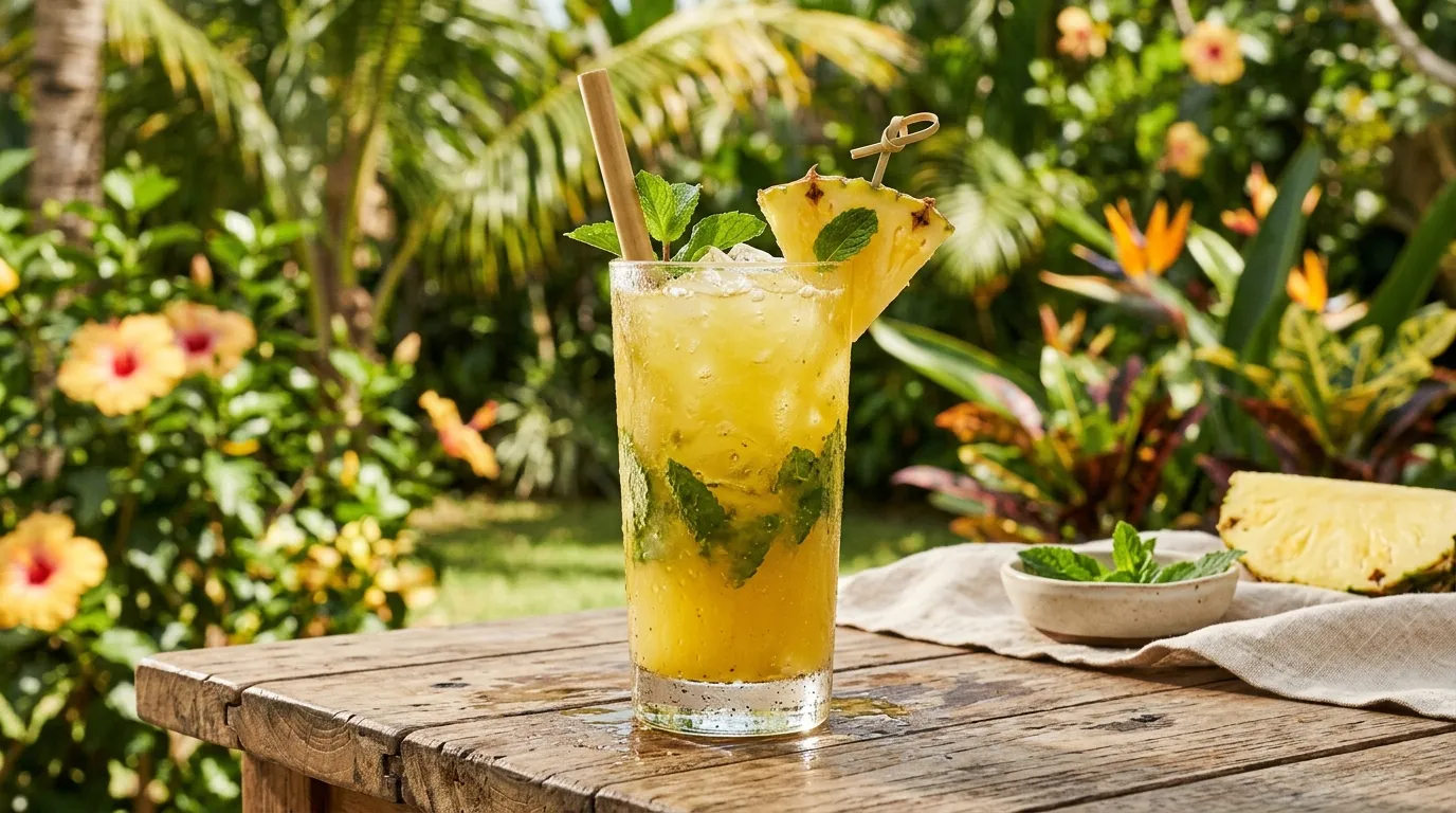 Suco Natural de Abacaxi com Hortelã: Refrescante, Fácil e Saboroso