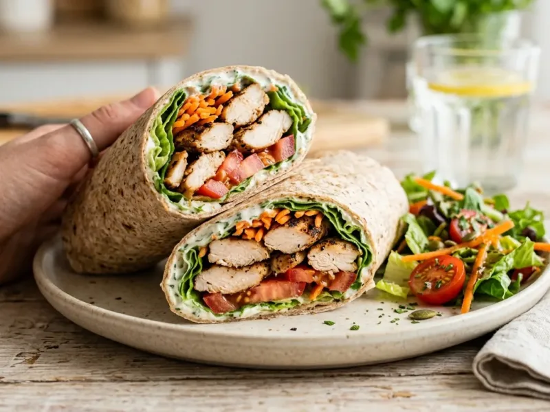 Wrap Integral de Frango com Salada: Receita Fácil, Saudável e Saborosa