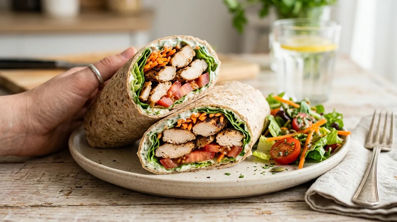 Wrap Integral de Frango com Salada: Receita Fácil, Saudável e Saborosa
